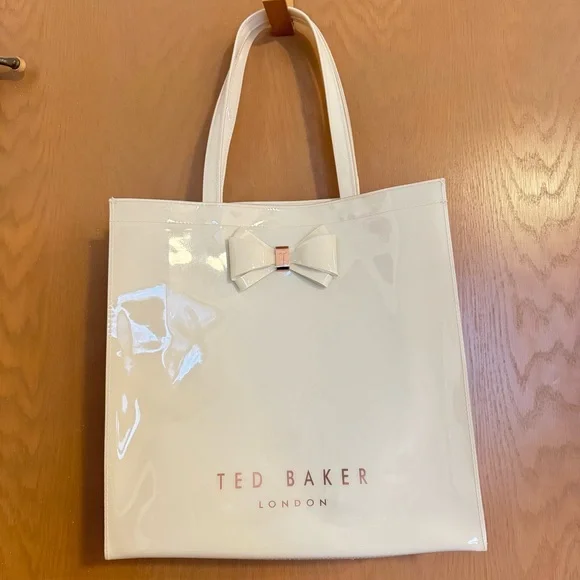 Ted Baker London Alacon Plain Bow Large Icon Bag Shopper Tote in Ivory. - Picture 7 of 9